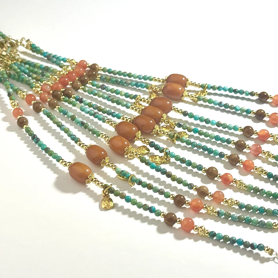 红油俄料蜜蜡原创设计款手链-多样性发一