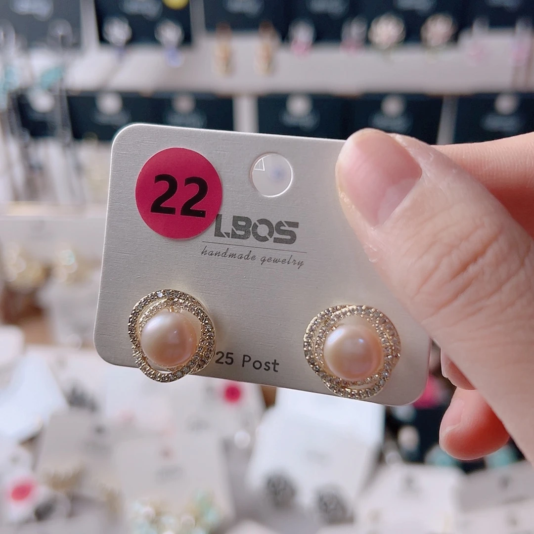 锆石纯铜合金耳环