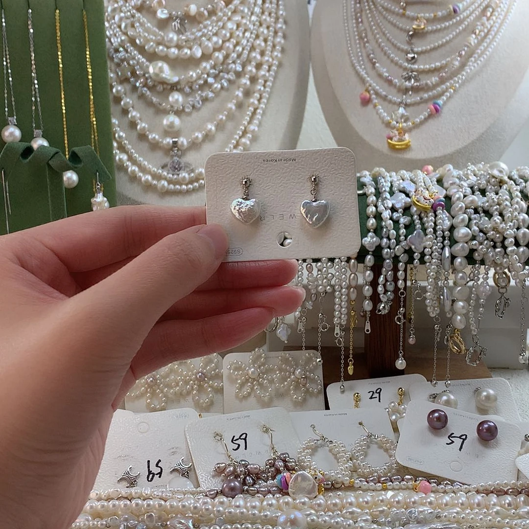 耳饰银S925镶嵌淡水珍珠