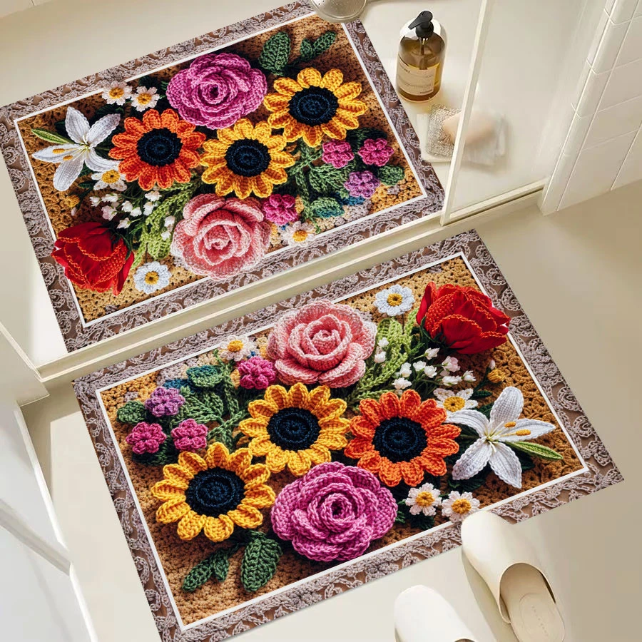 X214-3【40*60cm套装】硅藻泥地毯玄关门口入户客厅卧室床边地垫