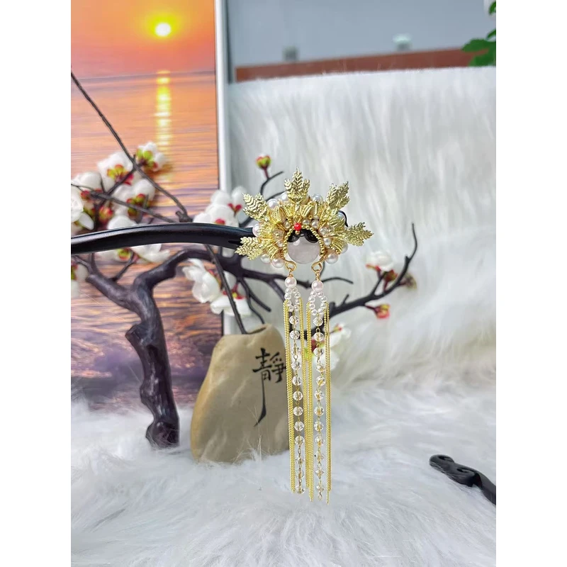 炑歌T9原创单簪刀马旦流苏百搭款18公分发簪