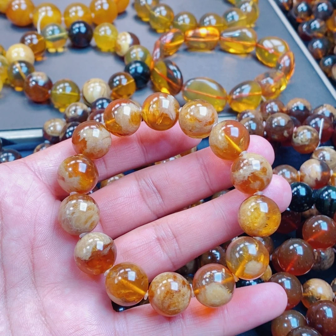 翱***空琥珀未镶嵌手链天然缅甸琥珀蜜蜡