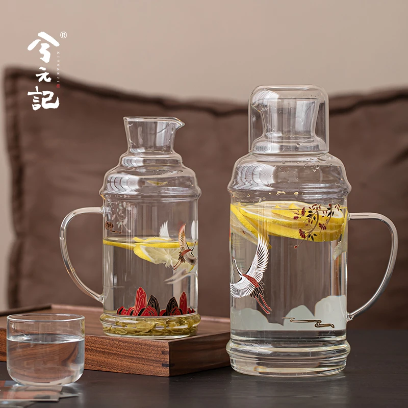 兮元记玻璃冷水壶耐高温冷饮果汁壶家用大容量凉水壶凉水杯