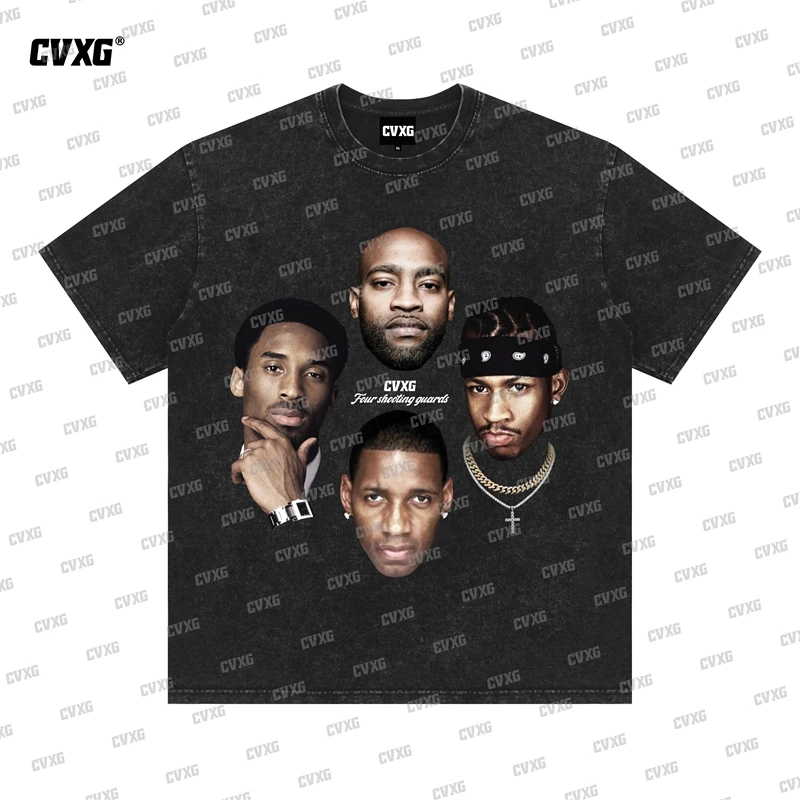 CVXG美式商店（四大分卫）美式重磅纯棉T恤上衣新款篮球康利直喷