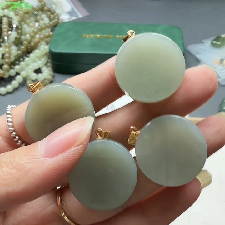 和田玉银S925镶嵌颈饰27