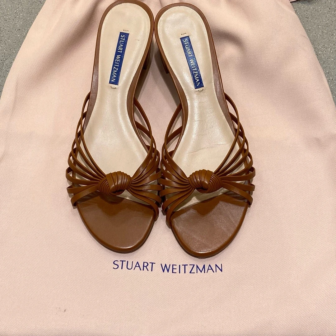 95新 StuartWeitzman 焦糖色凉鞋