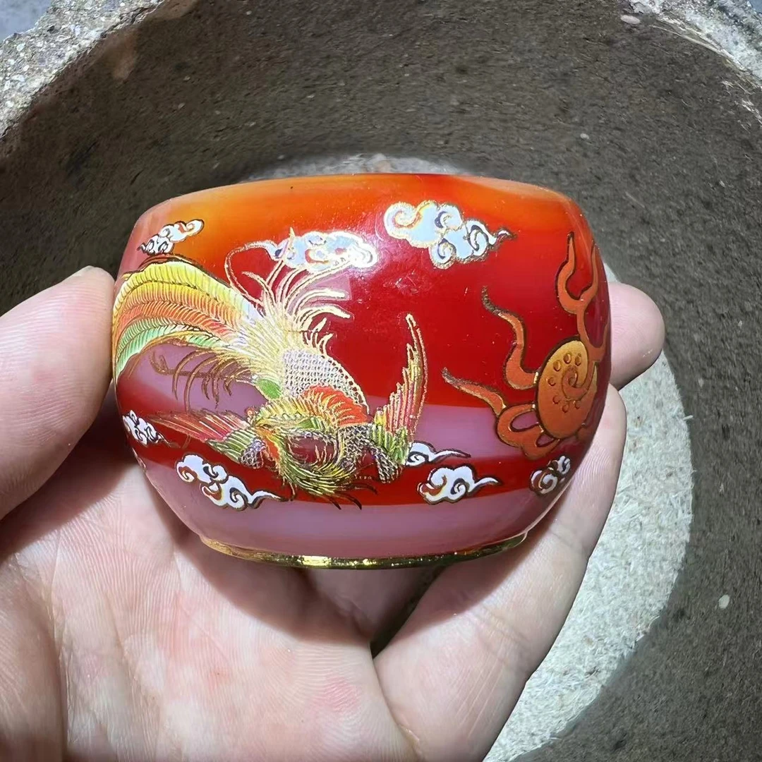 【精美主人杯】红琉璃龙凤杯  高端茶器 主人杯  B