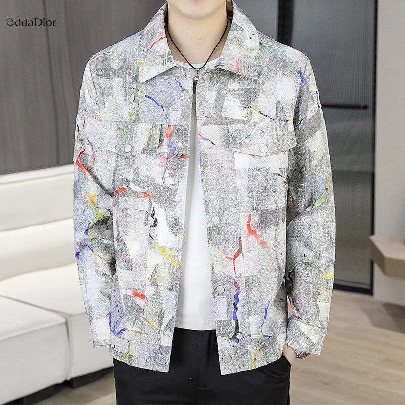 Edda Dior法国轻奢品牌EDDADIO修身青年长袖翻领夹克韩版潮流百搭