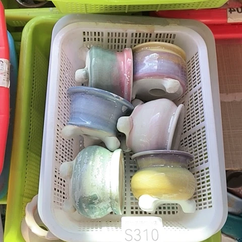 紫砂花盆310微瑕品口径6厘米左右的