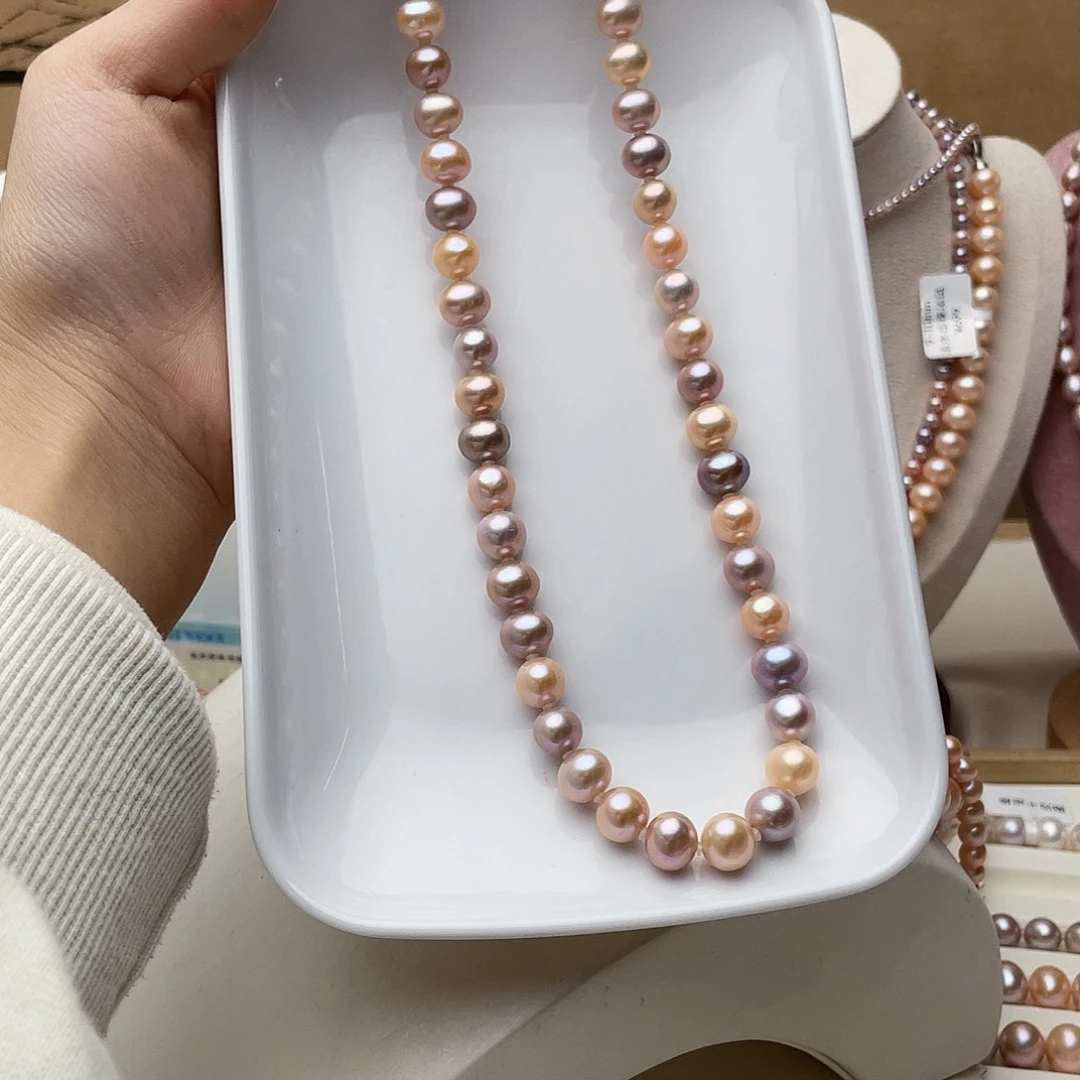 淡水珍珠项链银S925镶嵌上****房9-10
