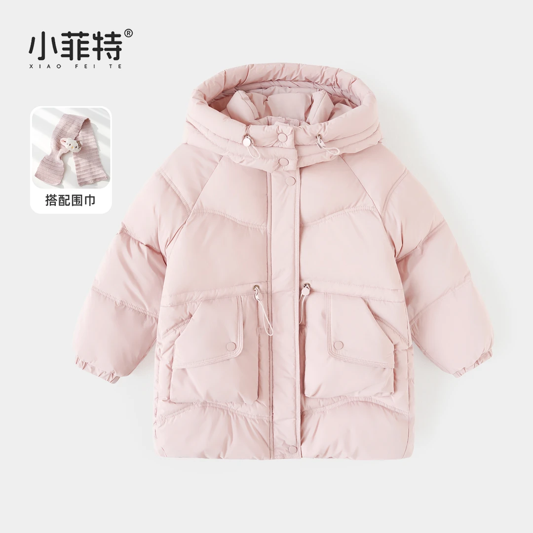 小菲特女童冬加厚连帽外套中大童保暖上衣儿童休闲棉服BGYD57771