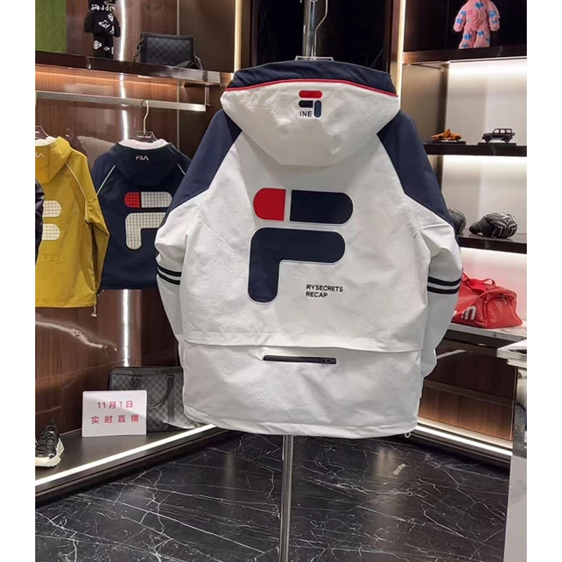 25ss//冬季设计款撞色连帽棉服男女同款顶奢时尚户外拼接棉衣外套