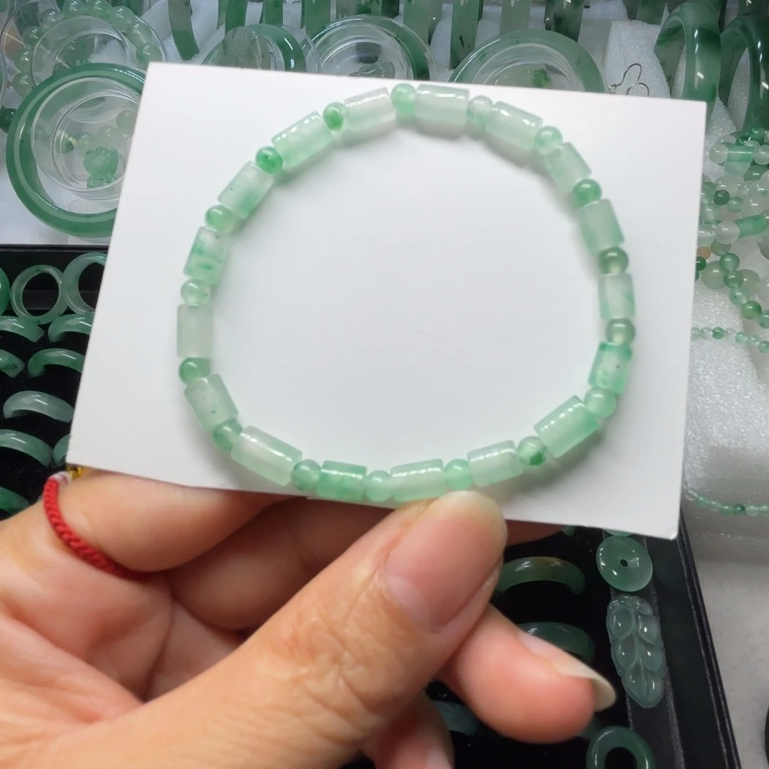 石英质玉（非洲翠）未镶嵌戒指  珠子  手镯桶珠手串