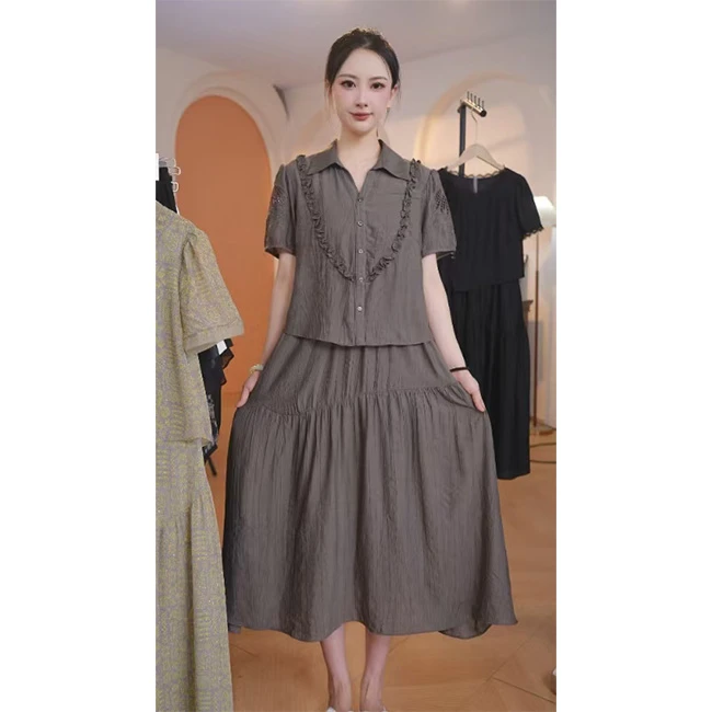 【赠送运费险】L8918 2025年夏季新款时尚小众假两件中长款连衣裙