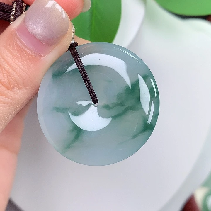 翡翠未镶嵌颈饰45:34.6-5.8mm