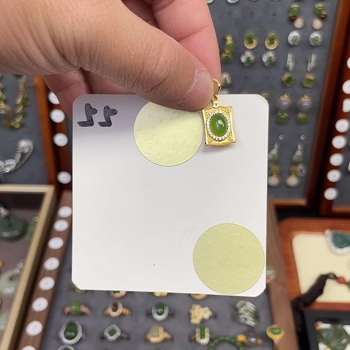 和田玉（碧玉）颈饰银S925镶嵌和田玉55