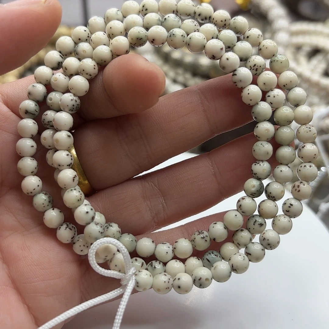 星月菩提手串6龙蛋果冻绿包白大留白