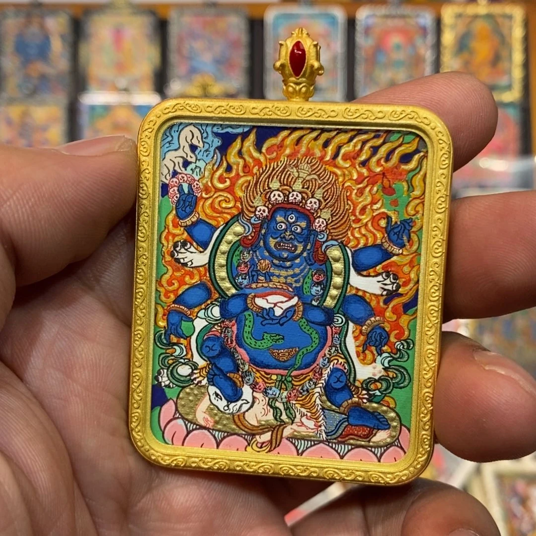 吊坠流***熊纯手绘唐卡