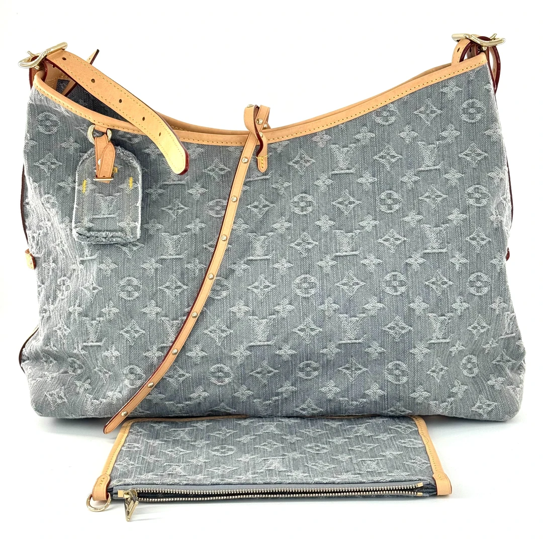 99新 LouisVuitton/路易威登 carryall中号灰色满印牛仔丹宁