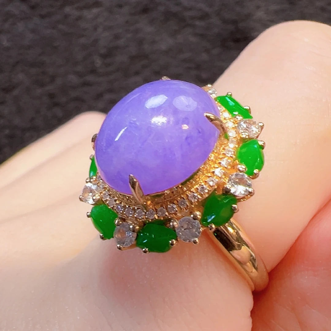 翡翠18K金镶嵌戒指签收后24小时鉴赏期