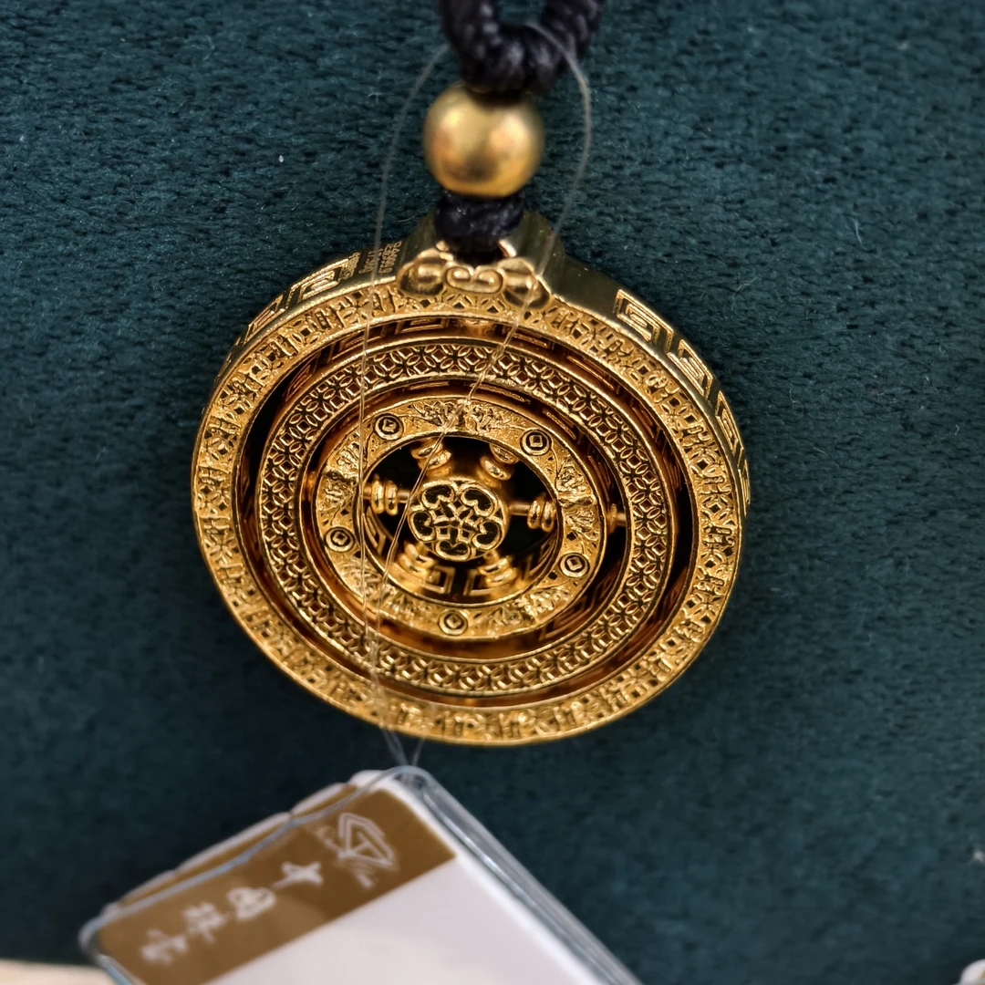 【周老板】足金古法招财纳福吊坠