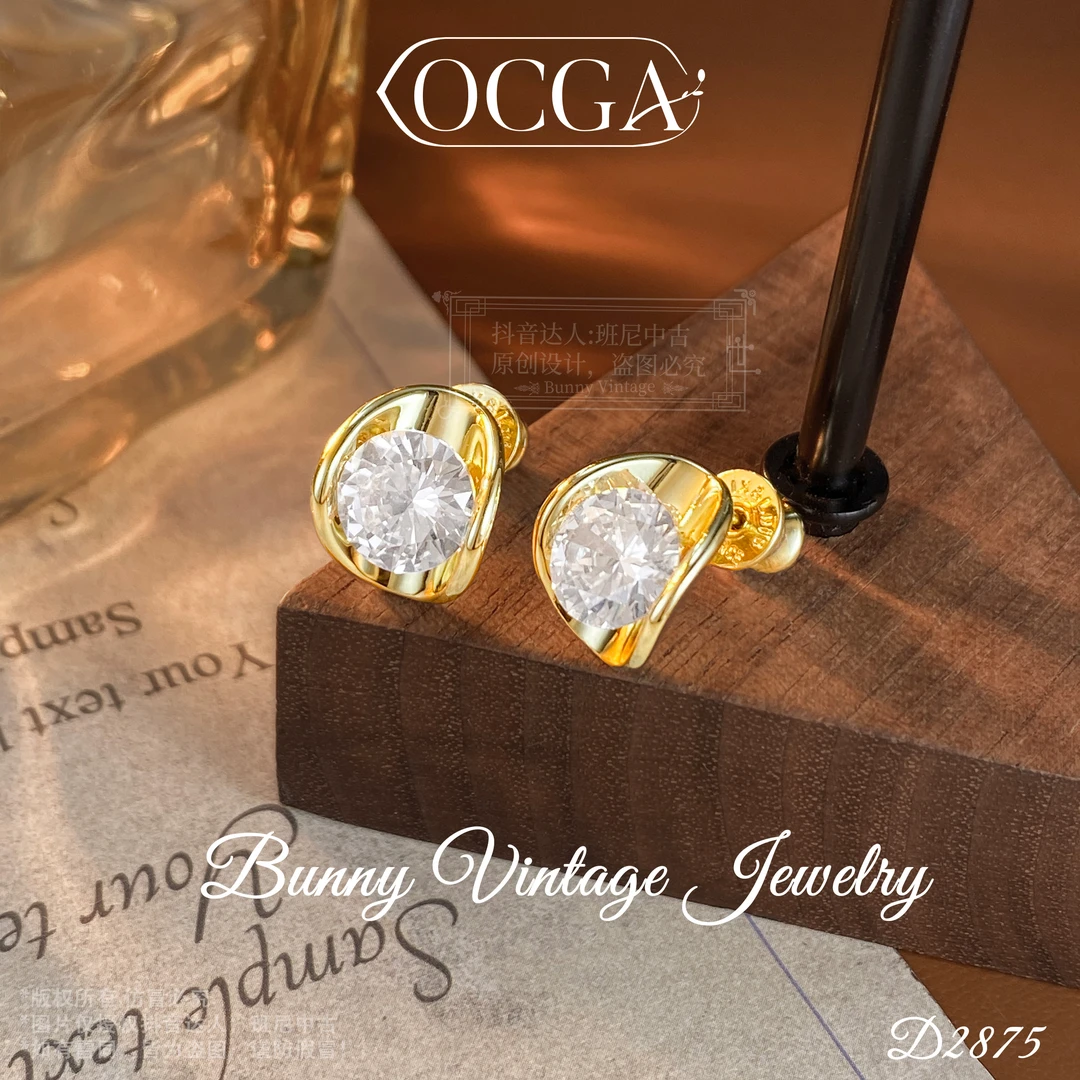 镀K金D2875法★【晨风雨露】OCGA 欧斯伽斯限定耳钉