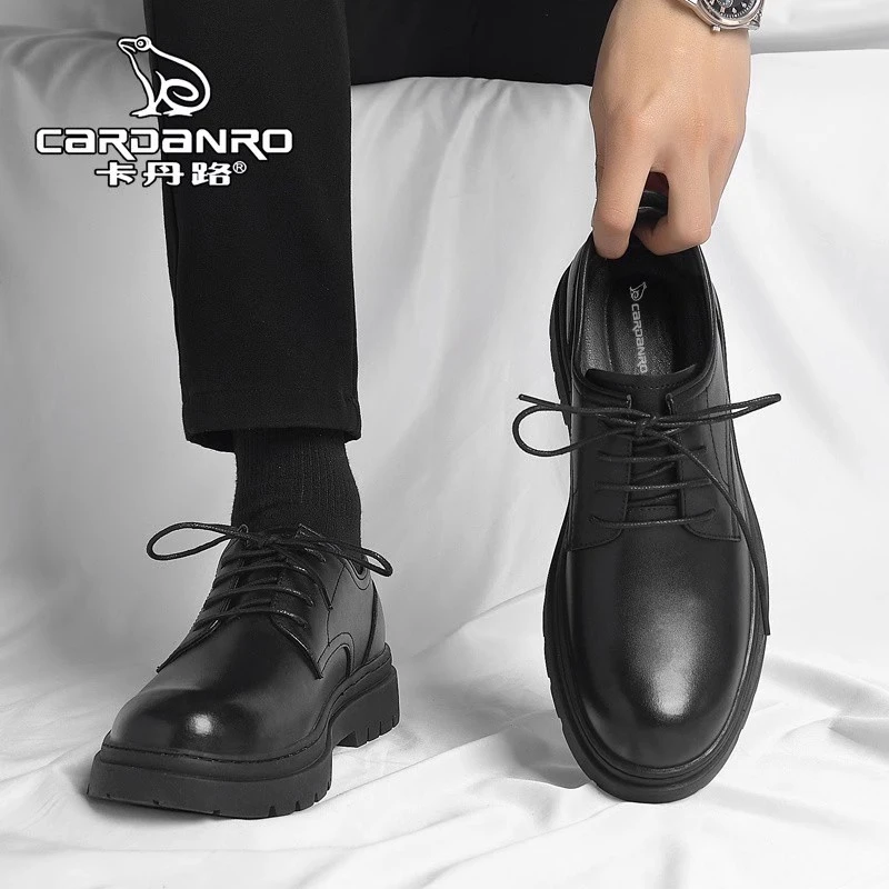 意大利Cardanro/卡丹路休闲皮鞋男款冬季英伦男士真皮结婚新郎鞋
