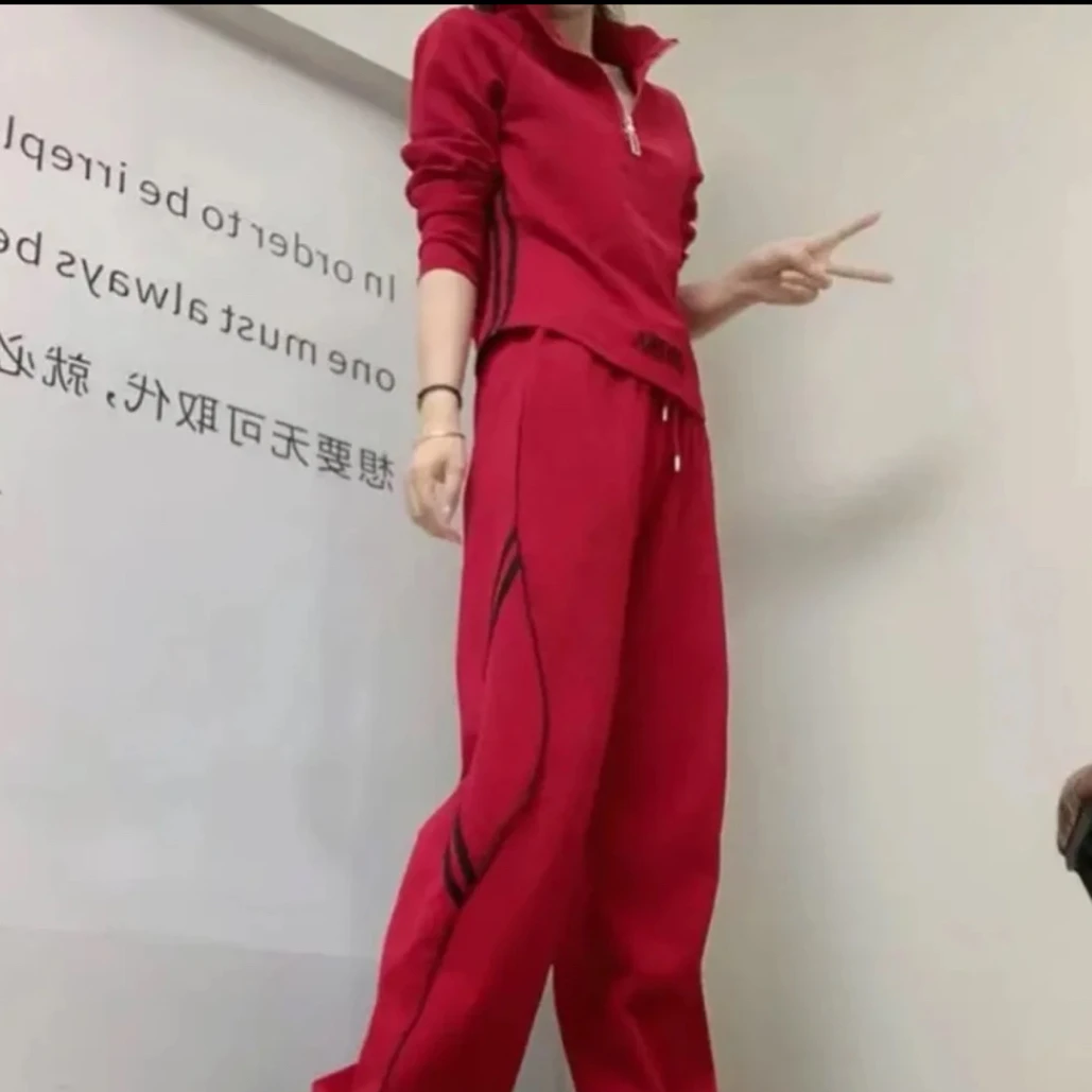 02秋季潮流百搭时尚长袖卫衣搭配卫裤套装