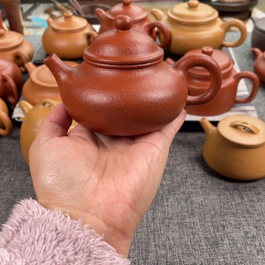 紫砂茶壶红降坡容天全手纯红20目170