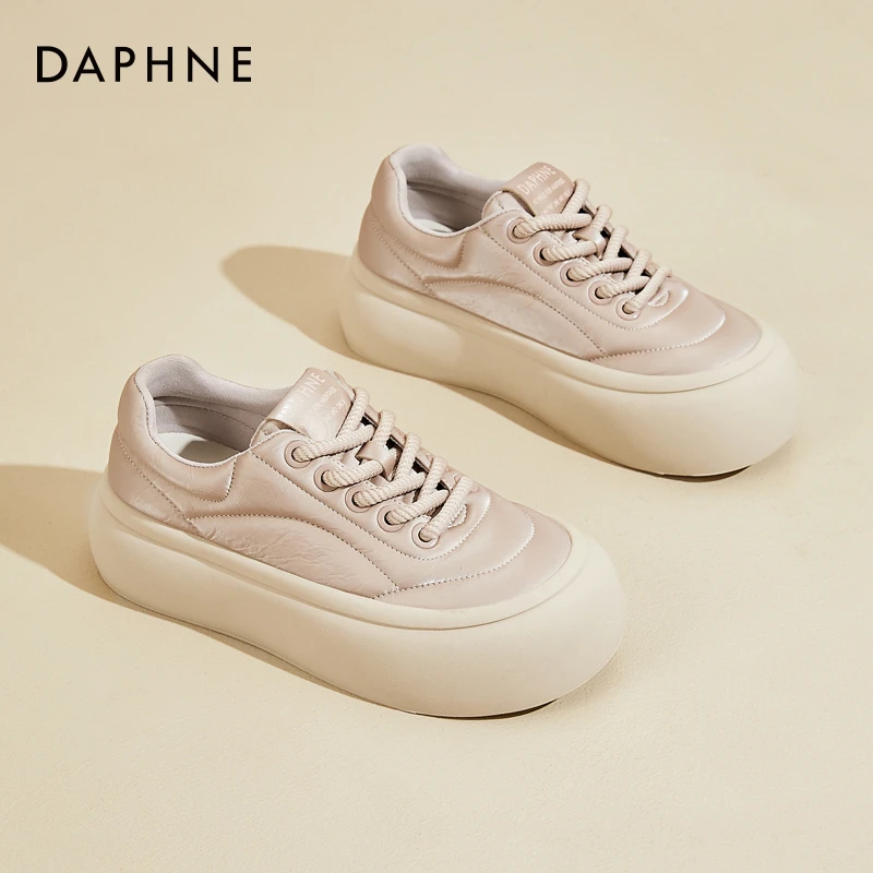 达芙妮厚底复古板鞋小白鞋女新款春季女鞋面包鞋运动休闲日常通勤