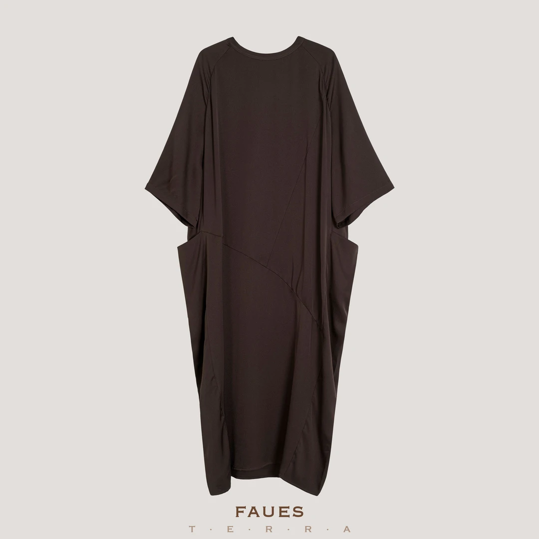 FAUES ZhuCY福利 重磅28姆米桑蚕丝不规则解构设计宽松显瘦连衣裙