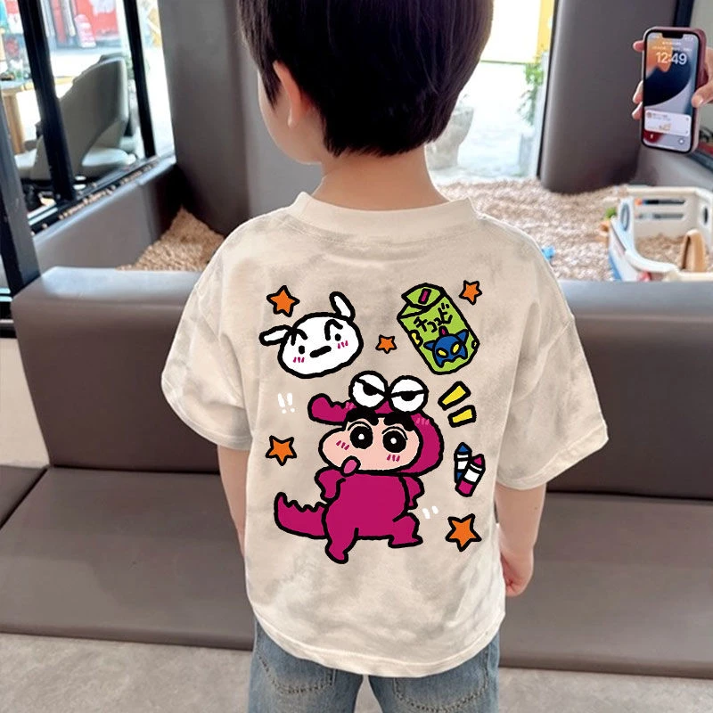 新款爆款儿童短袖T恤纯棉卡通蜡笔小新百搭夏季圆领百搭男童上衣