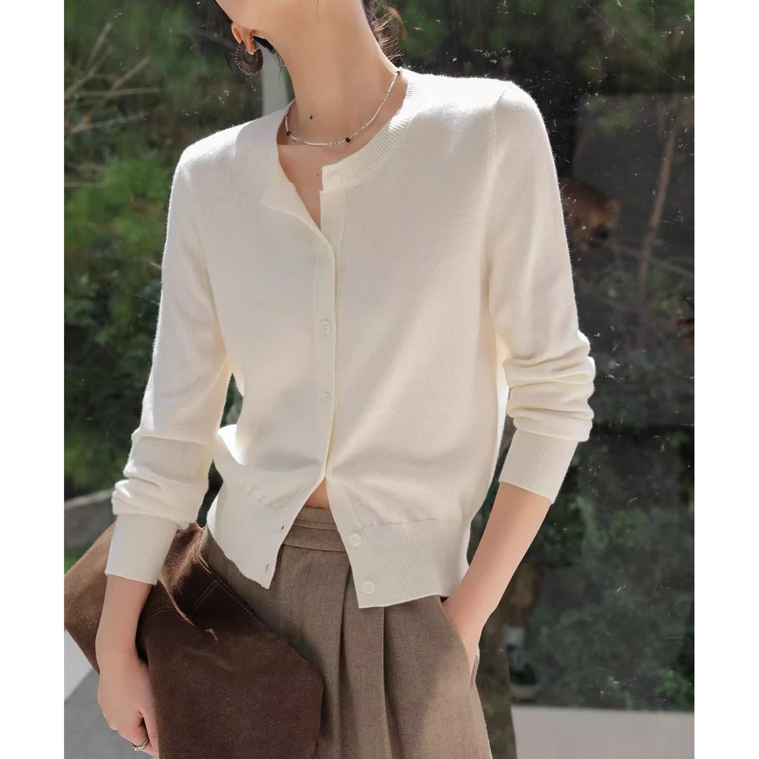 5278 开衫圆领V领随机发颜色随机百搭宽松慵懒风秋冬A54