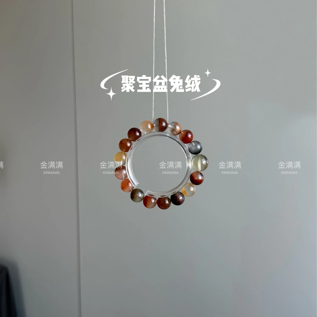 【聚宝盆兔绒】天然水晶兔毛手串多样性10/11/12/13M B464