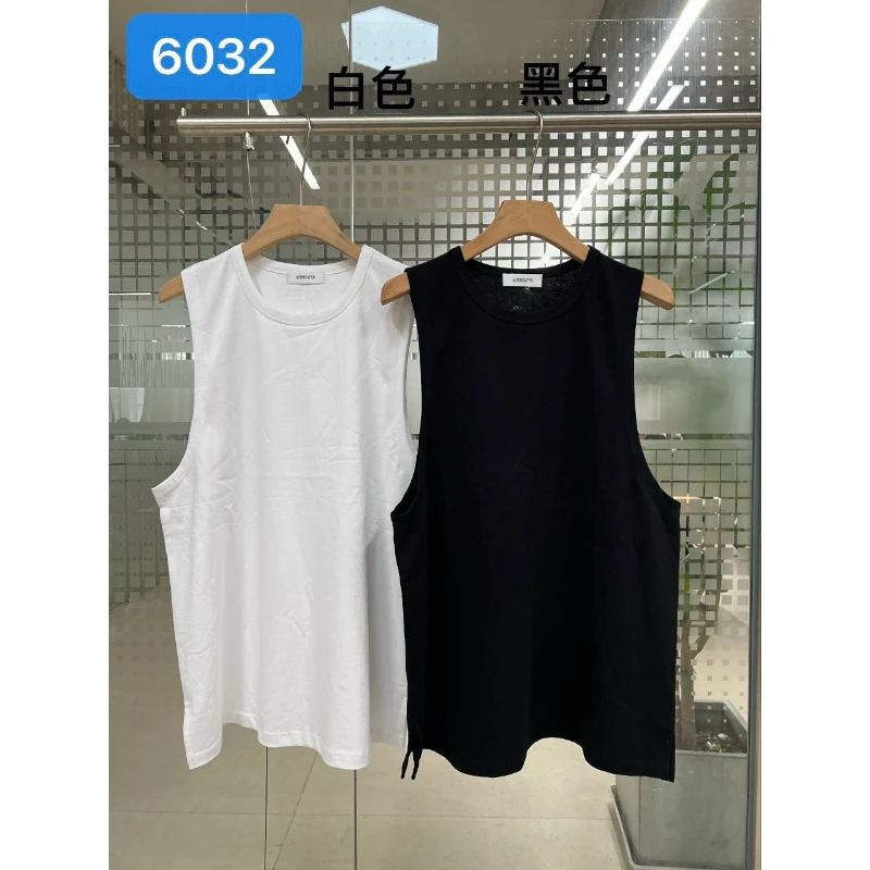 A6032 韩系简约坎肩无线背心内搭夏季宽松透气慵懒松弛感马甲纯棉