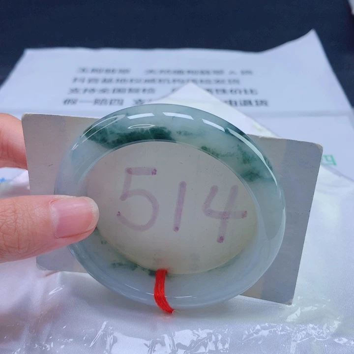 翡翠未镶嵌手镯圈口5455