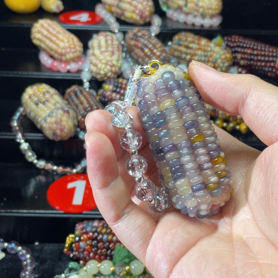 豆***宝银S925文玩玉米手工制作