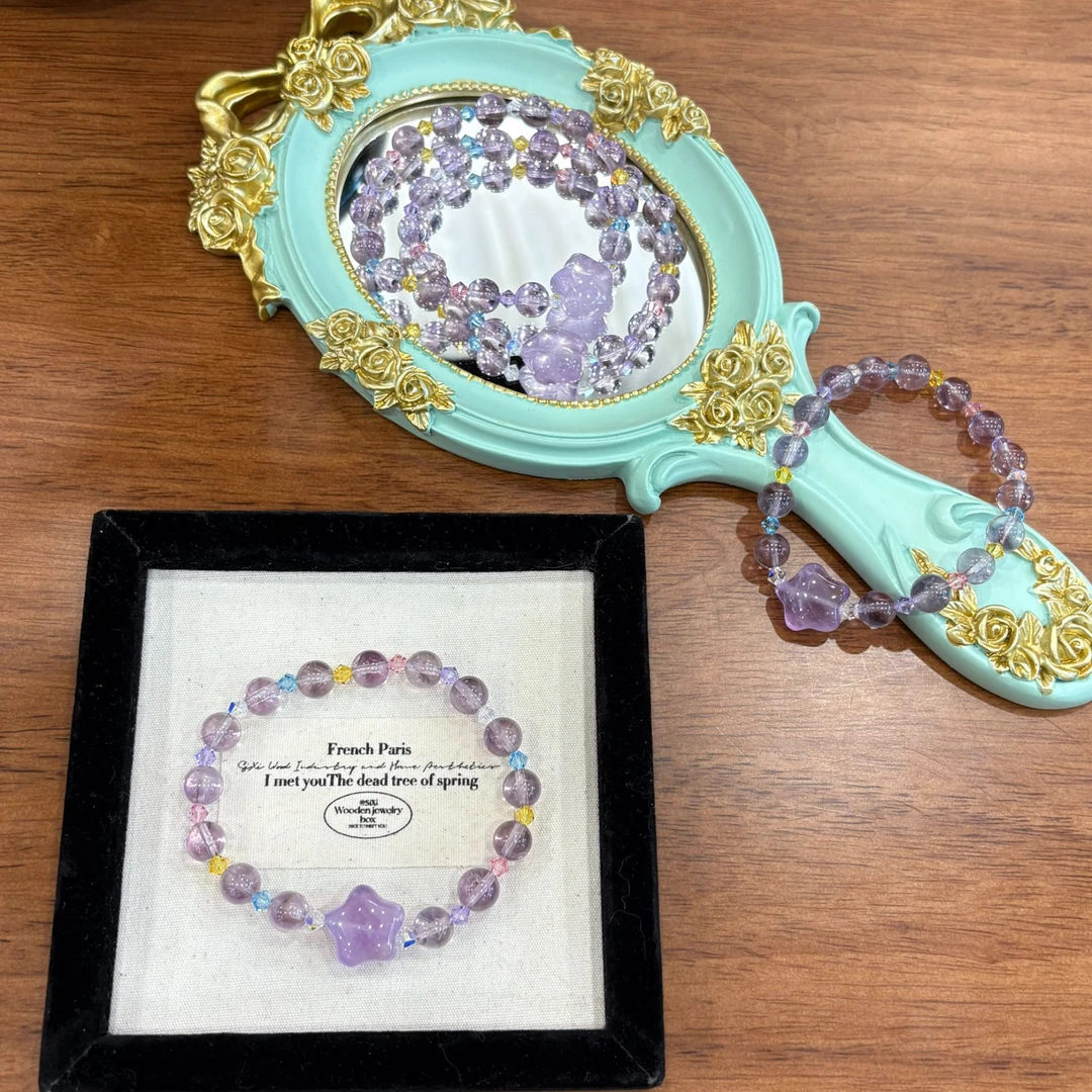 【极光星漩】紫水晶施华洛搭配设计款手串