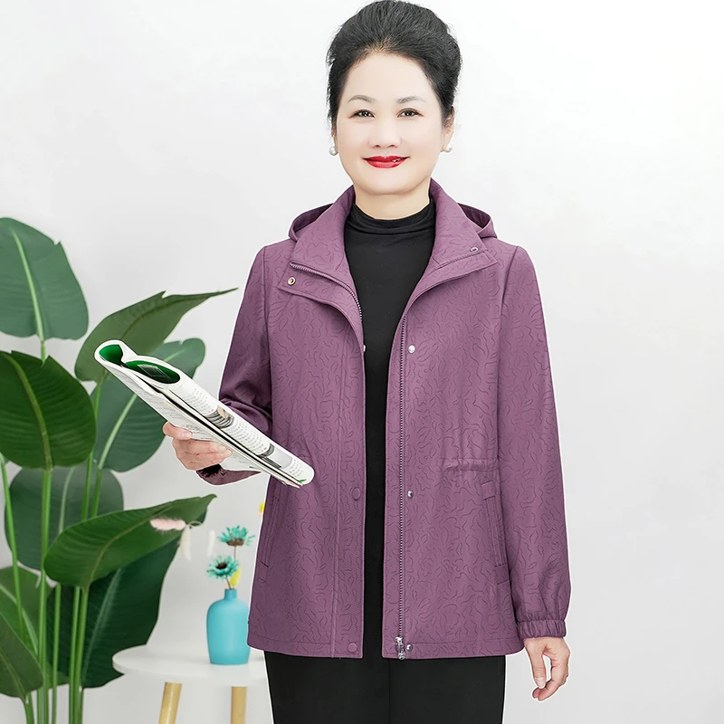 中老年妈妈装春秋装休闲外套洋气老年开衫长袖奶奶装C5029