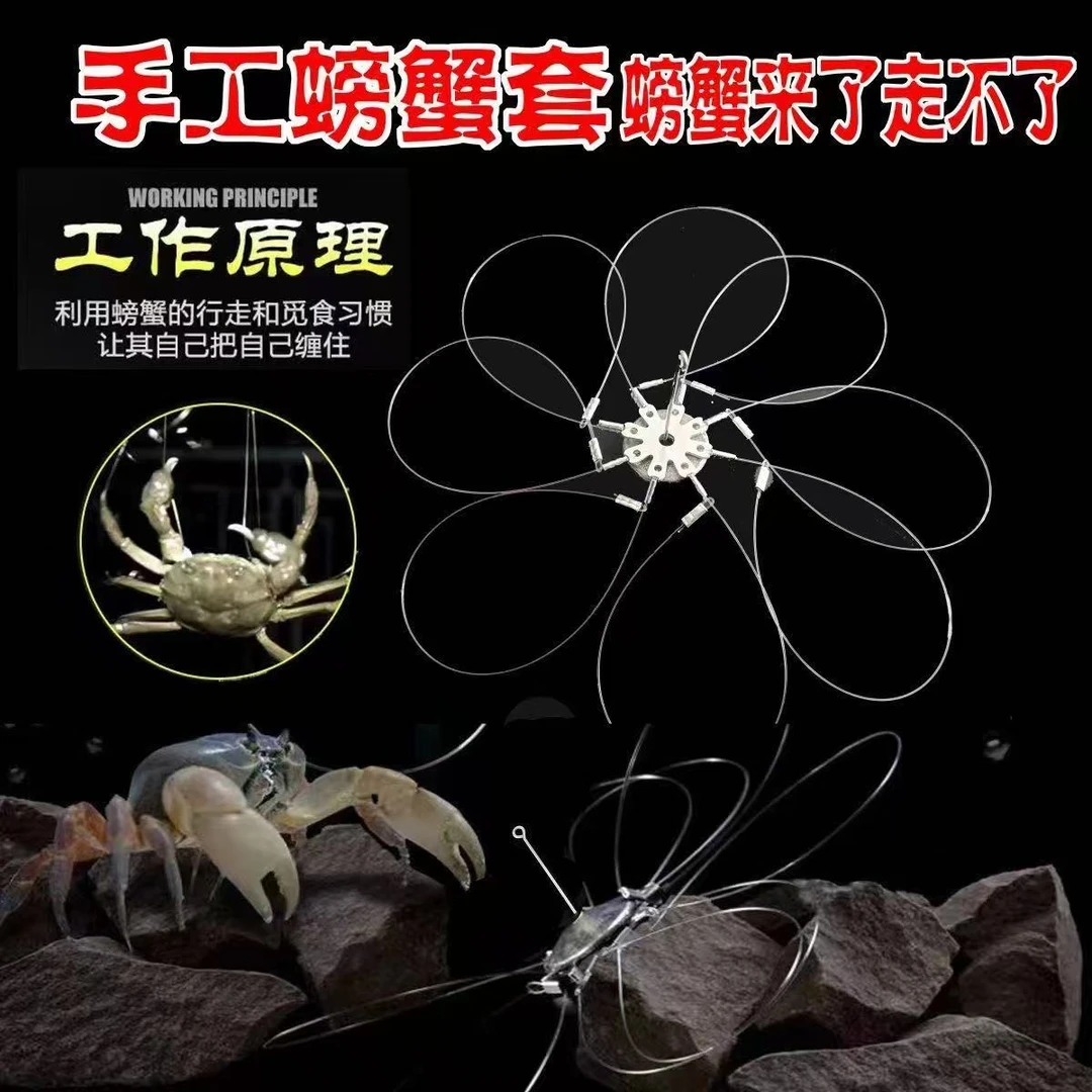 螃蟹套螃蟹钩圈钓螃蟹神器毛蟹青蟹专用工具