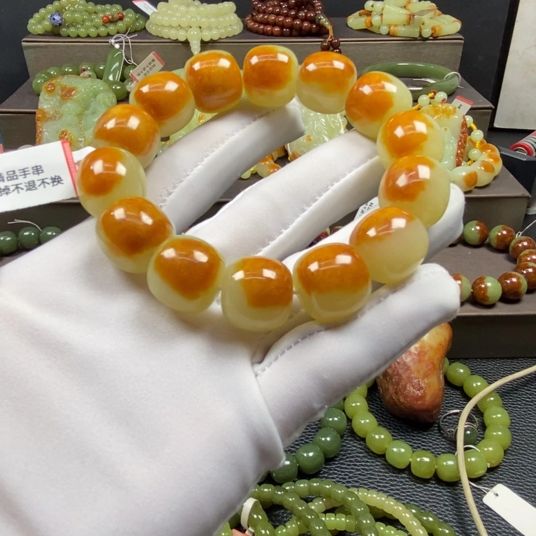 想***厚未镶嵌手链透闪石质玉