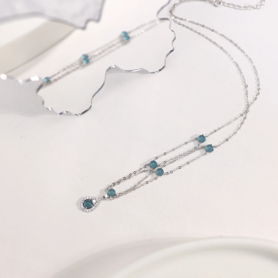 风雪初晴  蓝水璎珞汉服手工配饰气质时尚