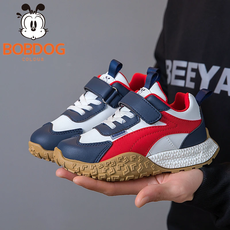 巴布豆春季新款运动机能鞋跑步鞋儿童男童女童时尚运动鞋轻便柔软