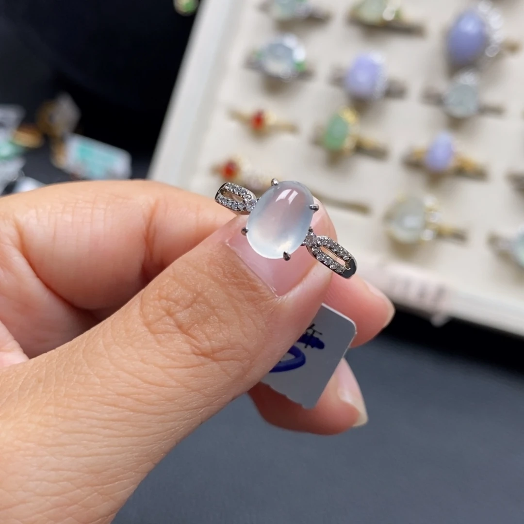 翡翠银S925镶嵌戒指