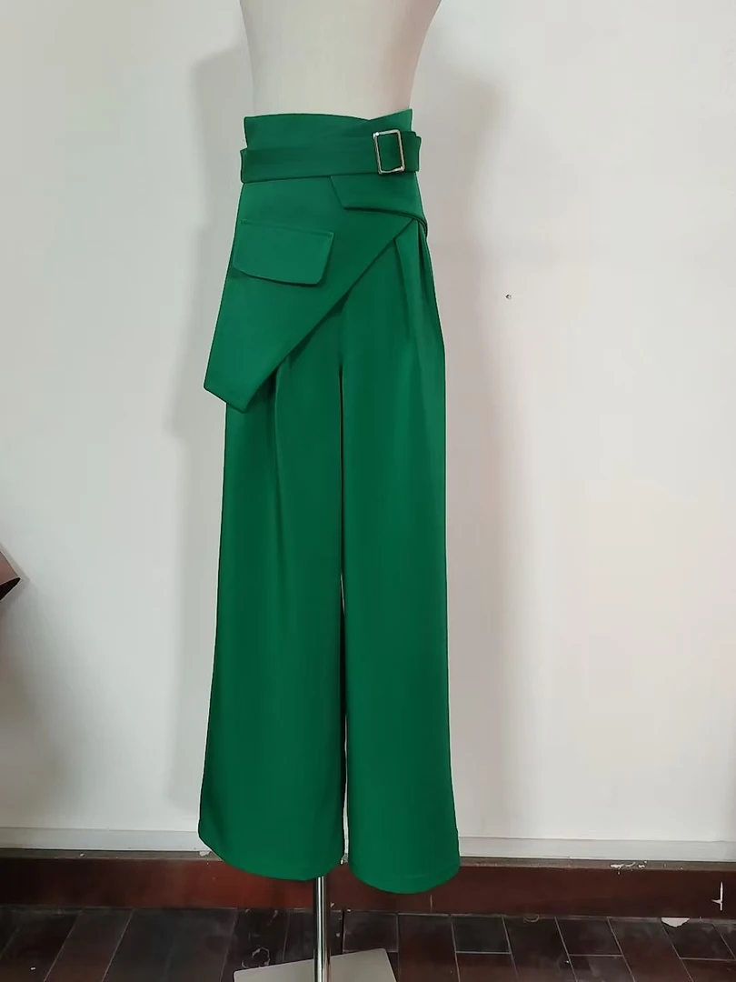 多巴胺腰带式长裤潮服多巴胺潮服模特走秀潮服时尚