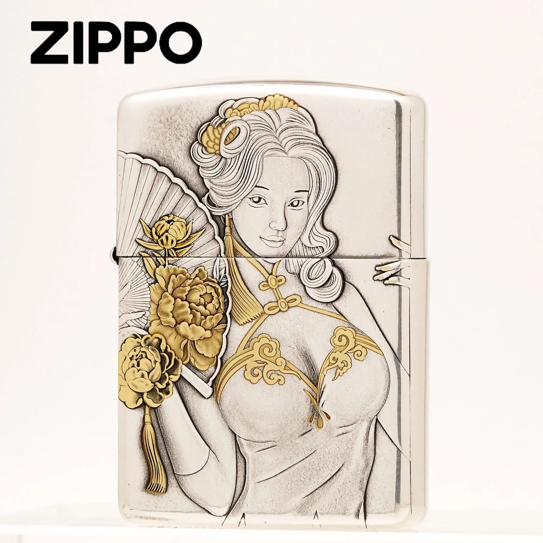 ZIPPO打火机正品盔甲镀银鎏金潘金莲/送礼收藏【凯亚】DYJ1