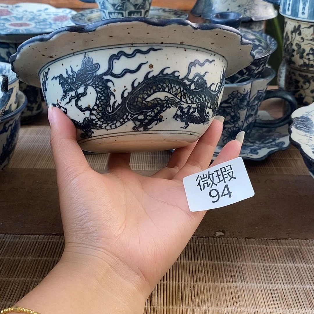 ****年手工手绘青花高温陶瓷