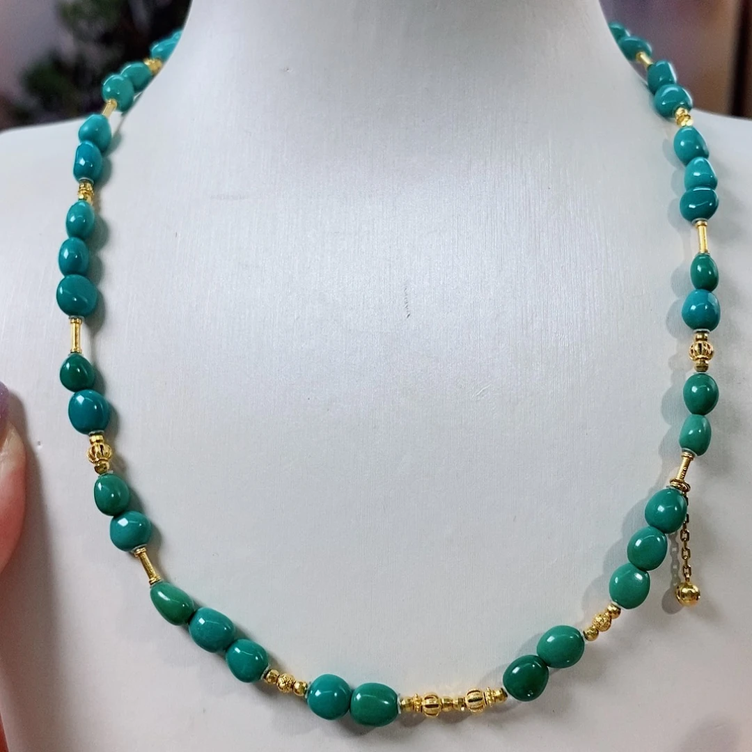 绿松石18K金镶嵌珠宝奇石