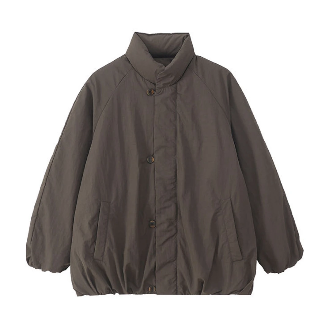 05603 扣子花苞羽绒服-灰色