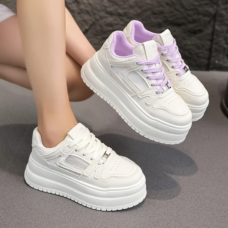 厚底小白鞋女2025年夏季新款百搭休闲爆款面包鞋增高松糕运动板鞋